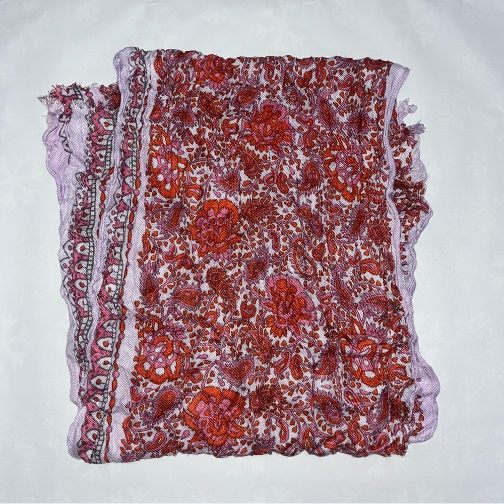 Orange floral pashmina